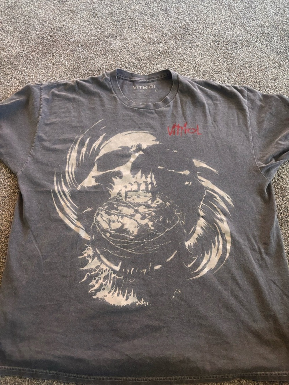 Men's Vitriol Black Graphic Skull Short Sleeve Tee